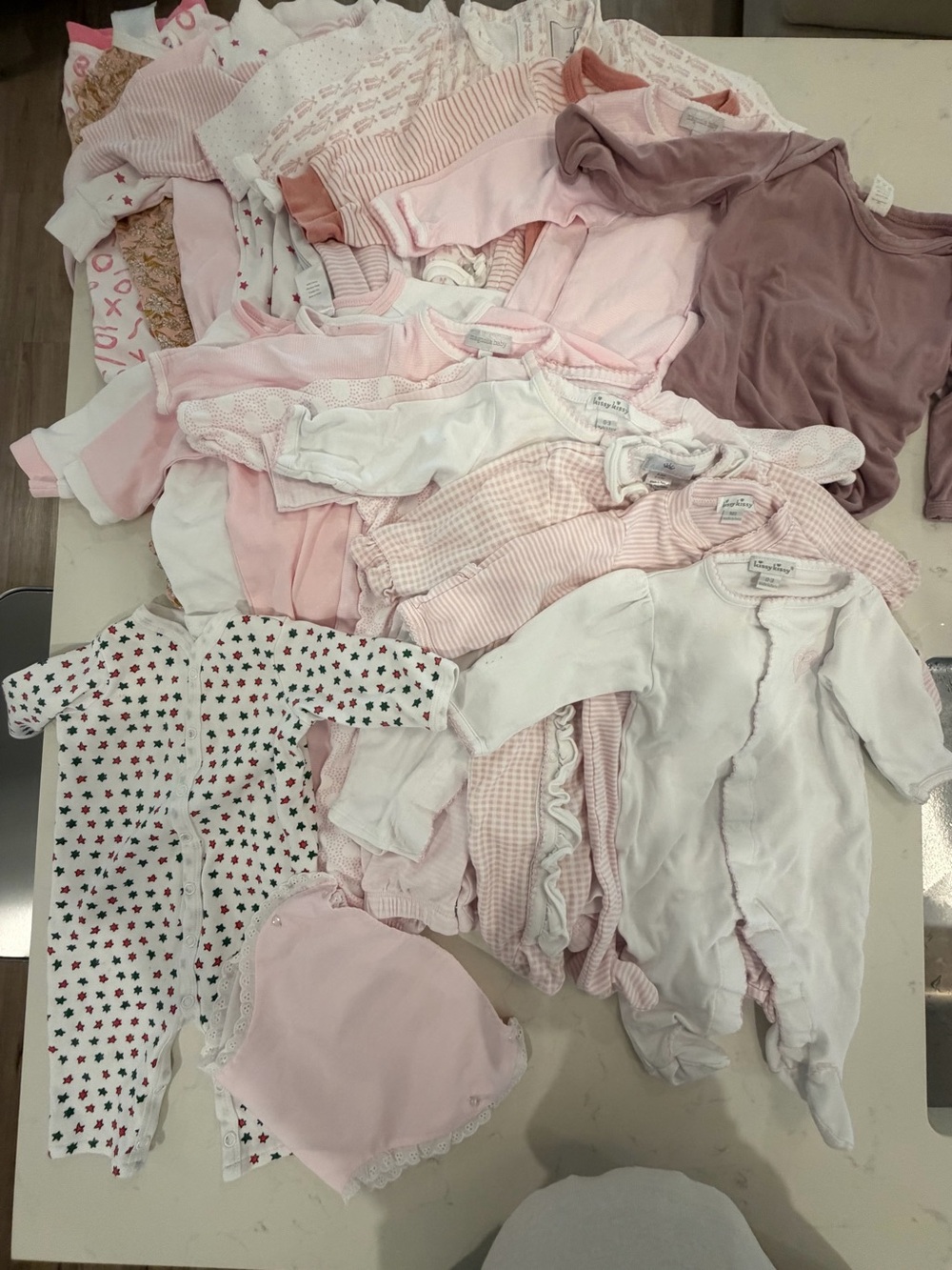 22 piece baby girl NB 0-3 3-6 6-9 9-12 bundle lot Pima cotton